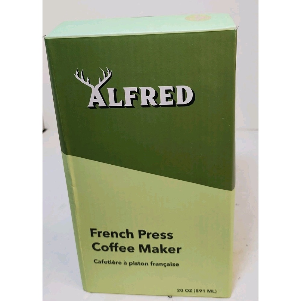 Alfred French Press Coffee Maker 20‎ oz. But First Coffee NEW